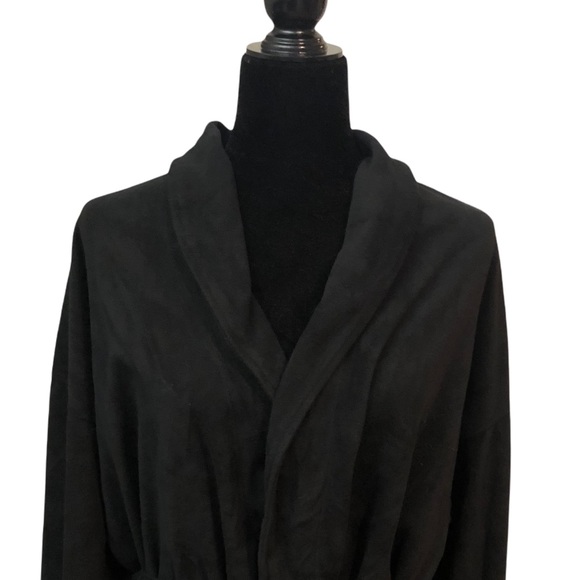 Joe Boxer Men’s Micro fleece Robe, Black - Picture 4 of 8